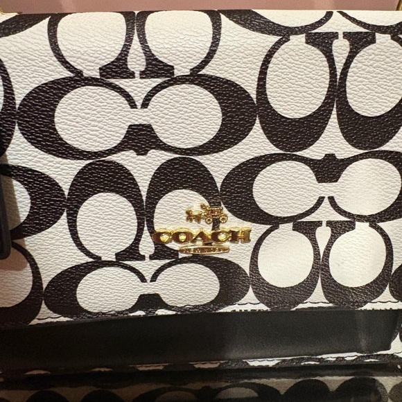 Coach Monogram Black and White Crossbody Bag - Picture 3 of 6